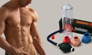 Bomba para aumentar o tamaño do pene masculino